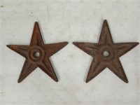 2 cast iron Stars 9"