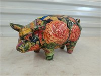 Cute little floral pig 6x10