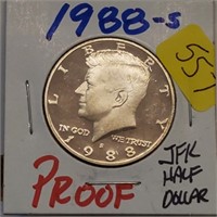 1988-S Proof JFK Half $1 Dollar