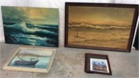 4 Different Ocean Themed Art Pieces V8B