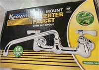 New Krowne 8" Center Faucet w/ 14" Spout