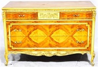 French Inlaid Satinwood Chest w/ Carvings