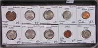 (10) Error Coins, Cents, Nickels, Quarters