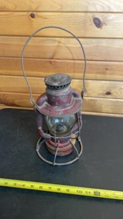 Dietz Railroad Lantern Red Globe Vesta NY