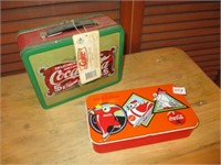 vintage coca cola tins / lunch box