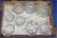 12 VARIOUS SHAPED CUT GLASS PIECES