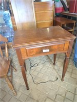 Singer Sewing Machine Cupboard table & stool-