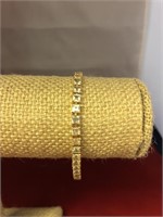 Vintage 14 K Gold and CZ Tennis Bracelet