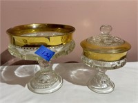 Gold Rim Compote & Candy Dish