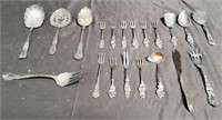 Group of assorted silver plate flatware