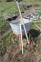 Galvanized Wash Tub & Pitch Fork