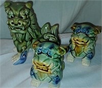 Set of 3 Chinese Foo Dogs