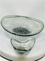 2 pc Holmegaard smoked glass
