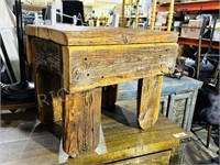 Rustic solid wood side table