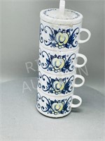 4 Villeroy & Boch stacking mugs set of - Cadiz