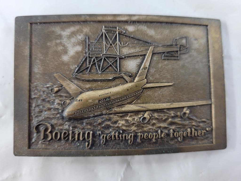 Vintage brass bowling belt buckle