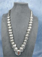 Sterling Silver Double Sided Beaded Necklace See