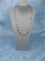 Sterling Silver Tested Bead Necklace & Pendants