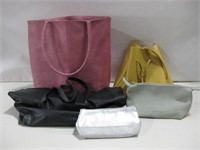 Five Assorted Purses Largest 14"x 13"x 5"