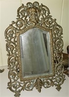 Ornate Victorian Figural brass Mirror