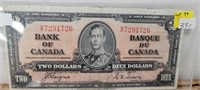 1-1937 TWO DOLLAR BILL CUT OUT OF REGISTOR