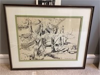 26x32 Herbert P. Barnett framed drawing