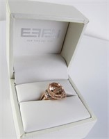 Effy 14K Rose Gold Morganite and Diamond Ring