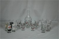 Five piece cognac set & assortment shooter glasses