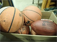 (4) Basketballs & (1) Football