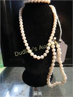 Pearl Necklace W/ 14Kt Gold Clasp & Pearl Bracelet