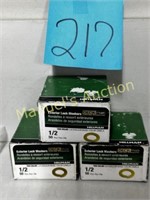 (3) BOXES HILLMAN 50 CT 1/2" EXTERIOR LOCK WASHERS