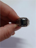 Vtg. Hematite Sterling Silver Ring- 7.5g