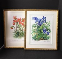 Framed Anne Held Watercolor Paintings