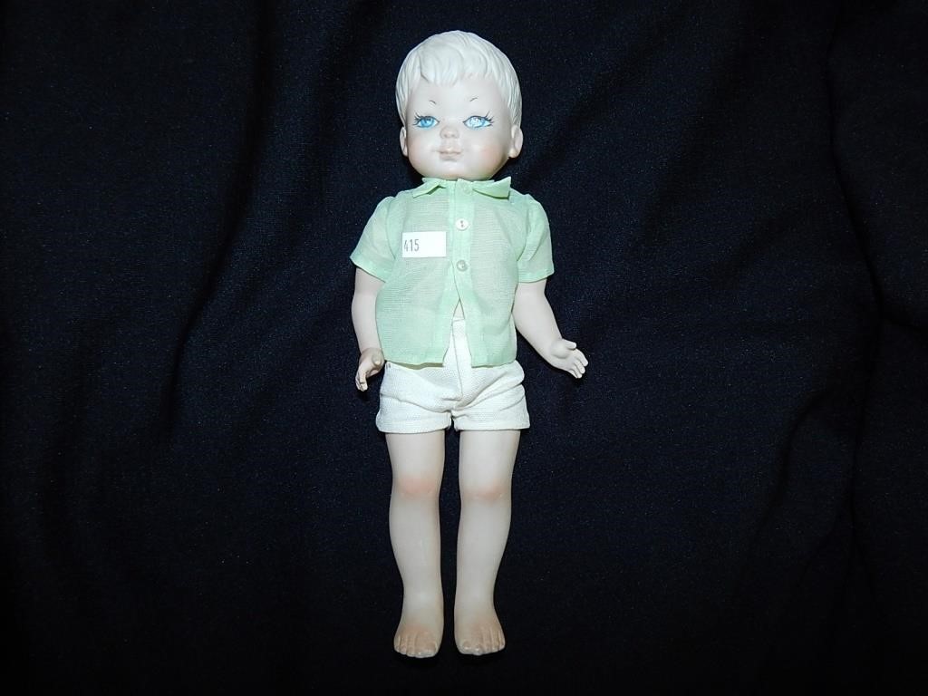 Vintage Bisque Jointed Boy Doll 12"