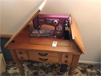 "Morse" Sewing Machine and Cabinet