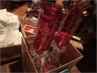 2 Old Crystal Candle Holders