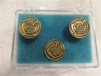 PHARMACY ADVERTISEMENT CUFF LINKS AND PIN