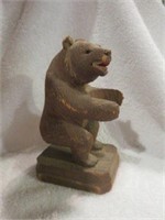 CARVED BLACK FOREST STYLE BEAR 5"T