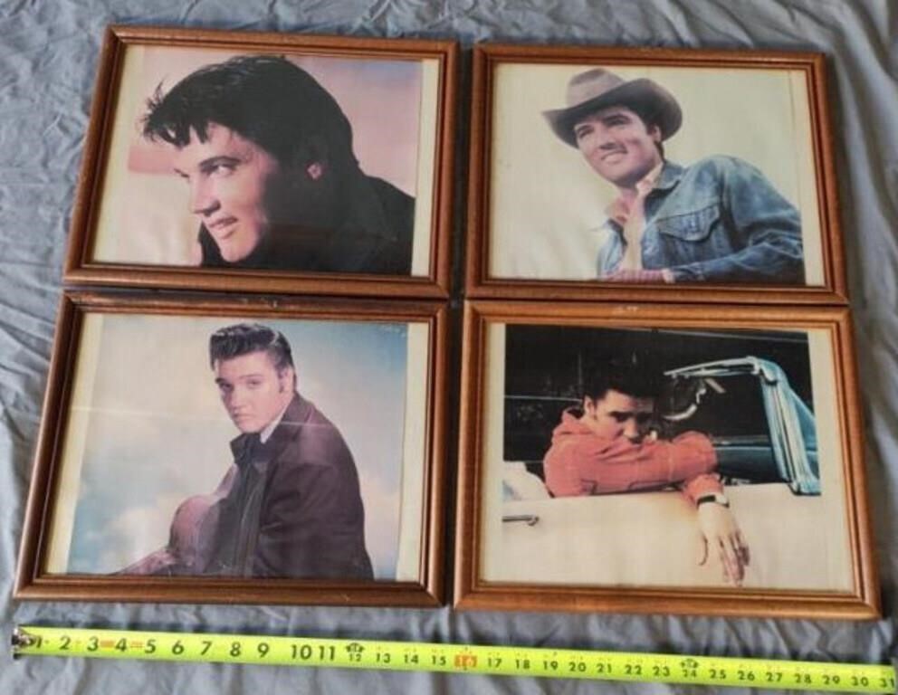 4 Elvis Presley Photos, Framed.