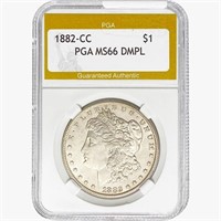 1882-CC Morgan Silver Dollar PGA MS66 DMPL