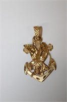 14k gold Nautical Eagle w/ anchor & rope