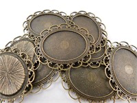 bronze oval pendants