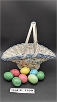 MARBLE EGGS AND BASKET