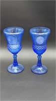 VINTAGE AVON COBALT BLUE STEMED GLASSES