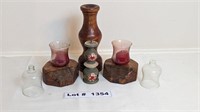 WOODEN CANDLE HOLDERS AND WOODEN CANDLE VOTIVE HOL