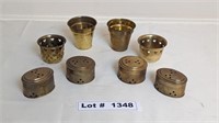 BRASS CANDLE HOLDERS INSENCE HOLDER OR TRINKET BOX