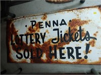 Steel Pennsylvania Lottery Ticket Sign