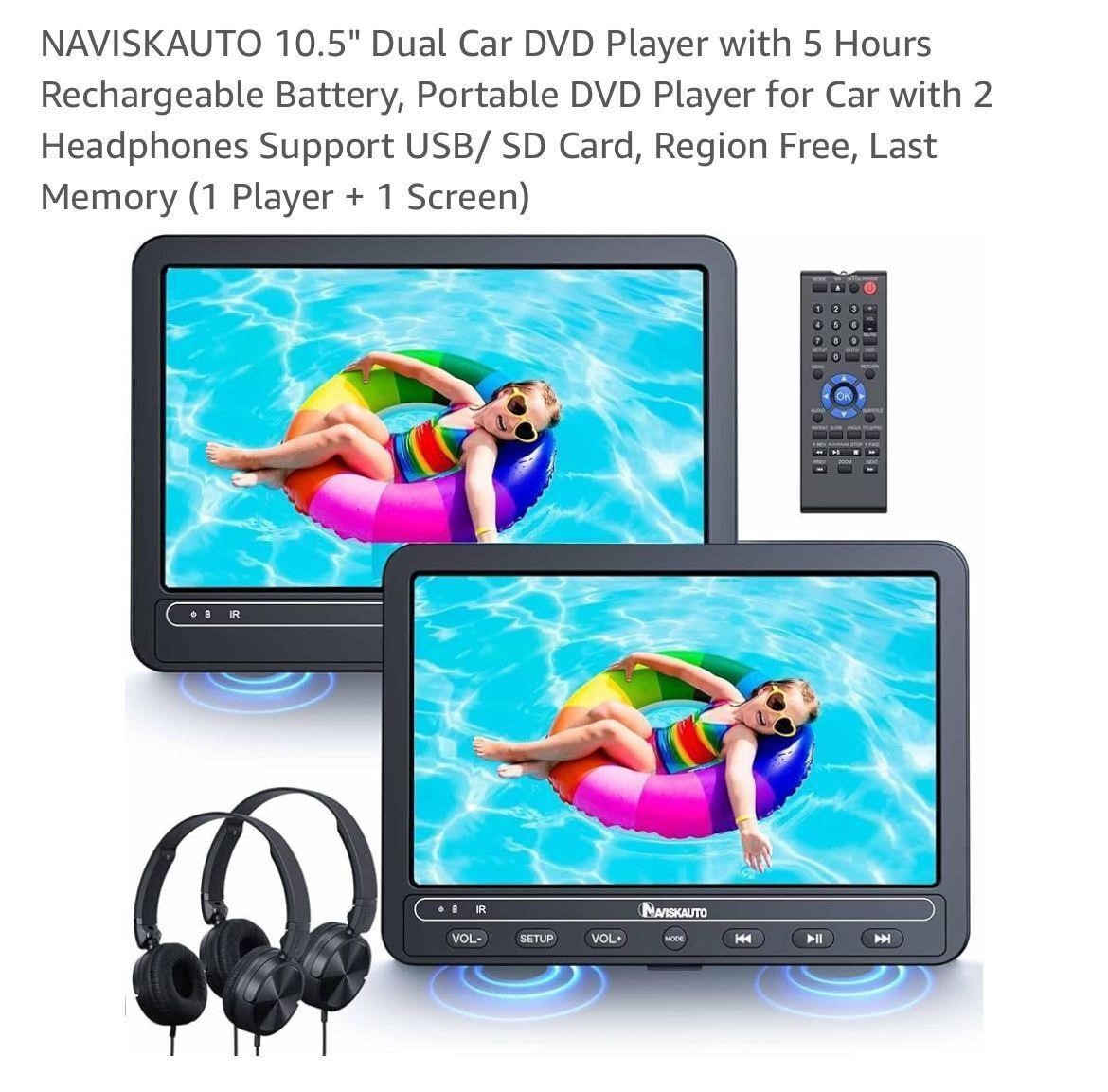 NAVISKAUTO 10.5" Dual Car DVD Player