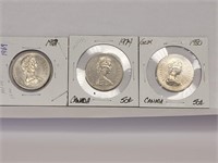 CANADIAN 50¢ PIECES - 1969, 1974 & 1980(GEM)