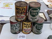 Lot of Oil Cans - Full